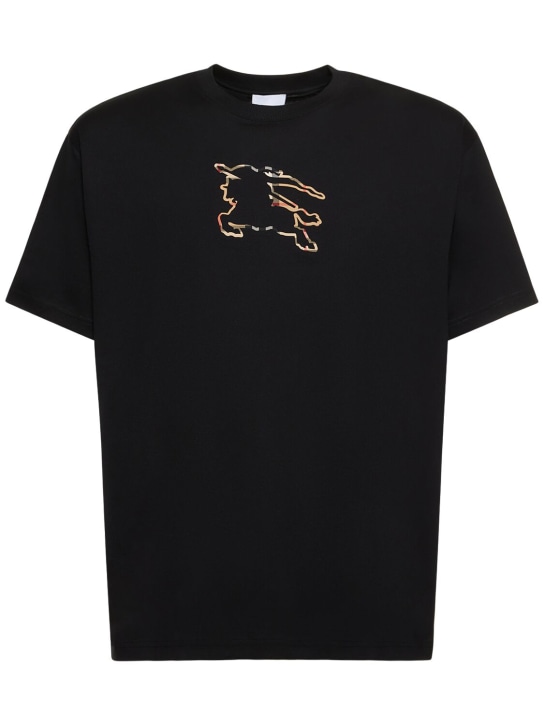 Burberry: Padbury relaxed fit jersey t-shirt - Black - men_0 | Luisa Via Roma