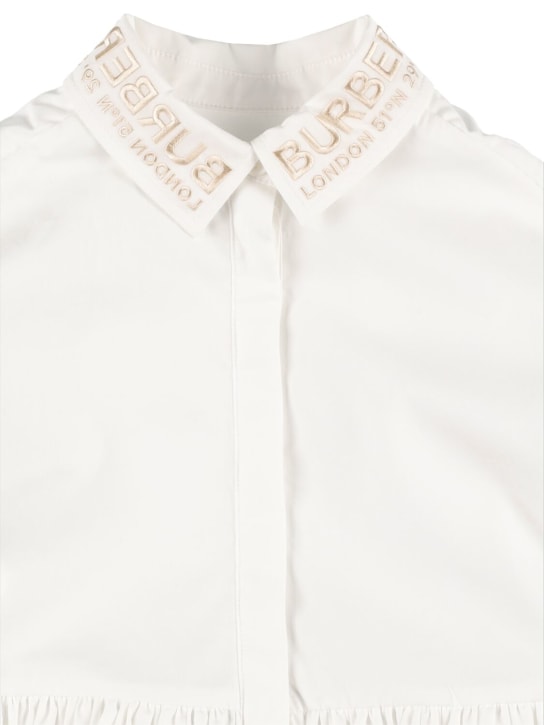 Burberry: Hemdkleid aus Baumwollpopeline - Weiß - kids-girls_1 | Luisa Via Roma