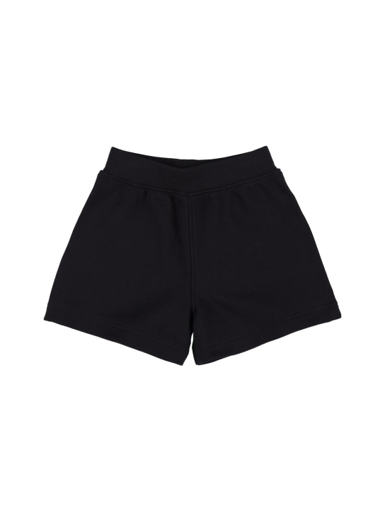 Burberry: Shorts in felpa di cotone - Nero - kids-boys_0 | Luisa Via Roma
