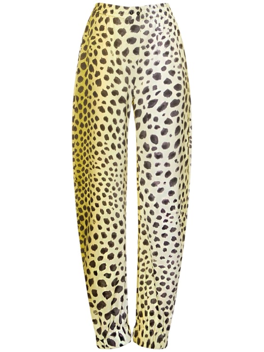 The Attico: Pantalon ample en satin de viscose imprimée - Multicolore - women_0 | Luisa Via Roma