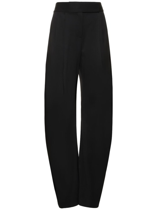 The Attico: Pantalon ample en sergé de laine taille haute Gary - Noir - women_0 | Luisa Via Roma