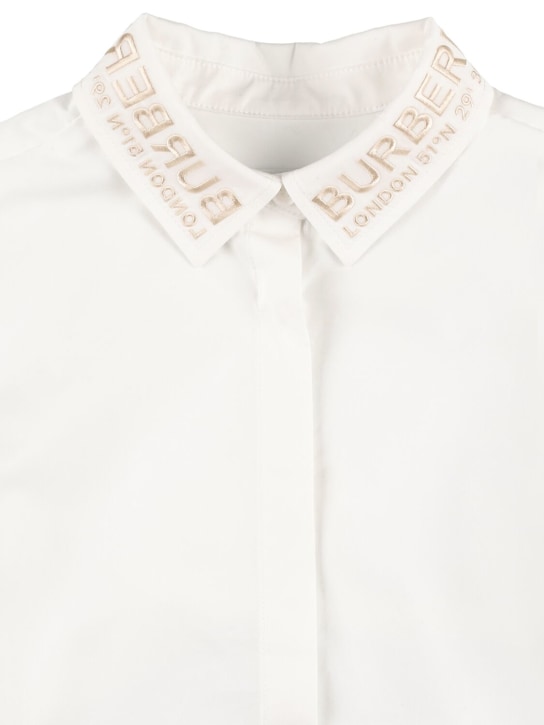 Burberry: Cotton poplin shirt - White - kids-girls_1 | Luisa Via Roma