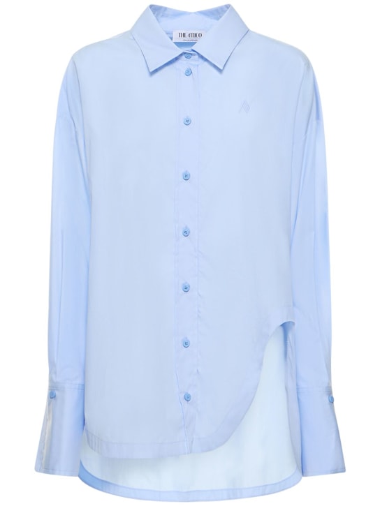 The Attico: Diana oversized cotton poplin shirt - Light Blue - women_0 | Luisa Via Roma