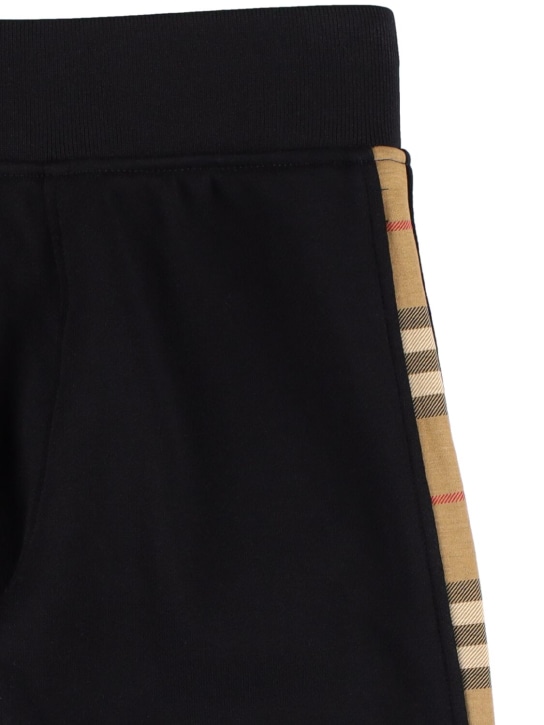 Burberry: Pantalones de felpa de algodón - Negro - kids-boys_1 | Luisa Via Roma