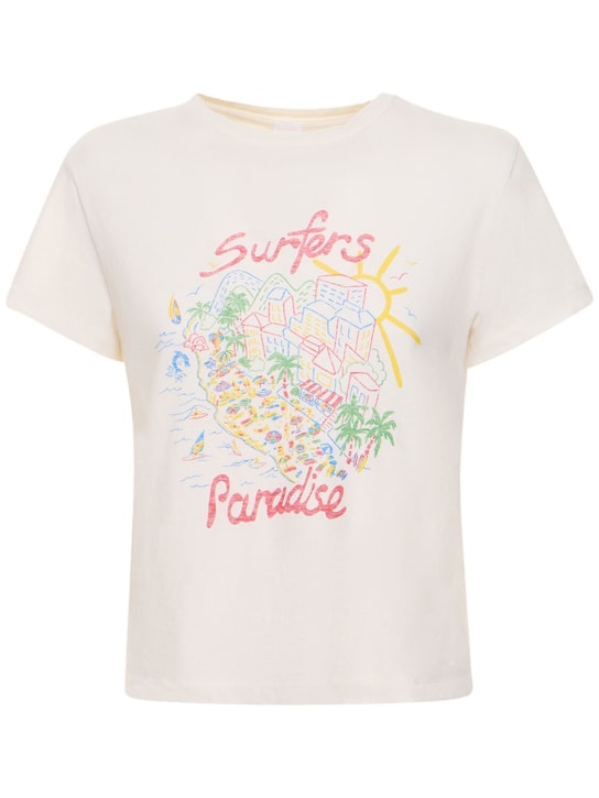 RE/DONE: Surfers Paradise 클래식 코튼 티셔츠 - 화이트/멀티 - women_0 | Luisa Via Roma
