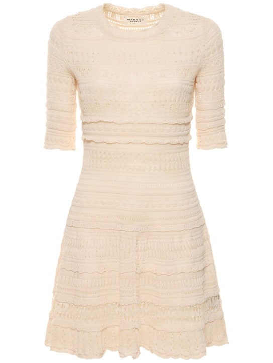 Marant Etoile: Fauve crochet cotton mini dress - Beige - women_0 | Luisa Via Roma