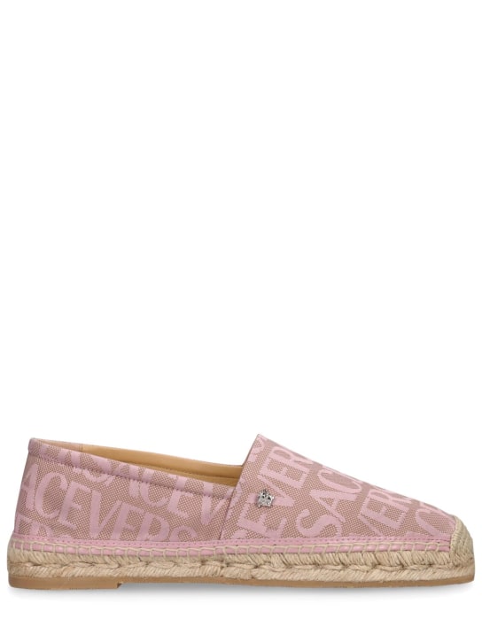 Versace: 帆布麻底便鞋 - 粉色 - women_0 | Luisa Via Roma
