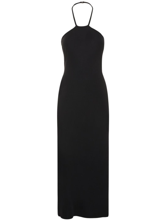 Simon Miller: Yuma maxi viscose halter dress - Black - women_0 | Luisa Via Roma