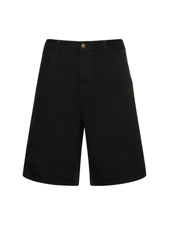 Carhartt WIP: Dearborn canvas single-knee shorts -  Rinsed Black - men_0 | Luisa Via Roma