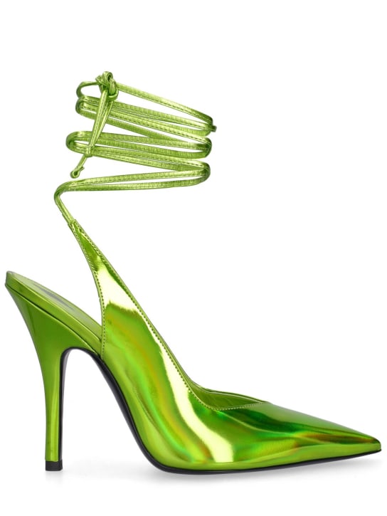 The Attico: 105mm Venus laminated faux leather pumps - Green - women_0 | Luisa Via Roma