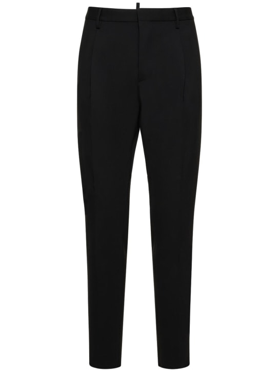Dsquared2: Pantalones de lana stretch - Negro - men_0 | Luisa Via Roma