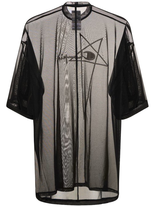 Rick Owens: T-Shirt aus Mesh „Tommy T“ - men_4 | Luisa Via Roma