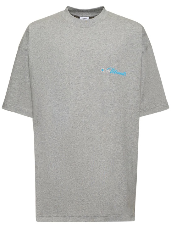 VETEMENTS: Only Vetements printed cotton t-shirt - Grey - men_0 | Luisa Via Roma