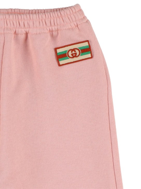 Gucci: Pantalon en feutre de jersey de coton - Rose - kids-girls_1 | Luisa Via Roma