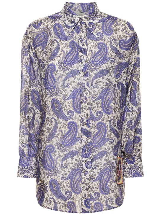 Zimmermann: Devi printed relaxed fit silk shirt - Multicolor - women_0 | Luisa Via Roma