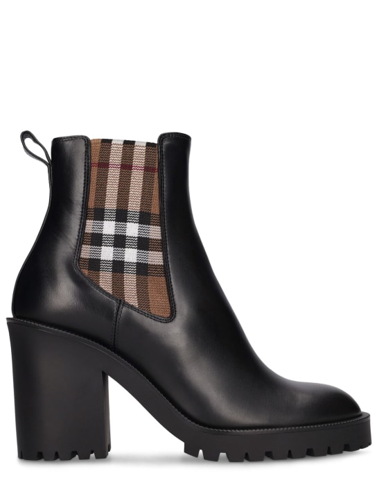 Burberry: 70mm New Allostock leather ankle boots - Black - women_0 | Luisa Via Roma