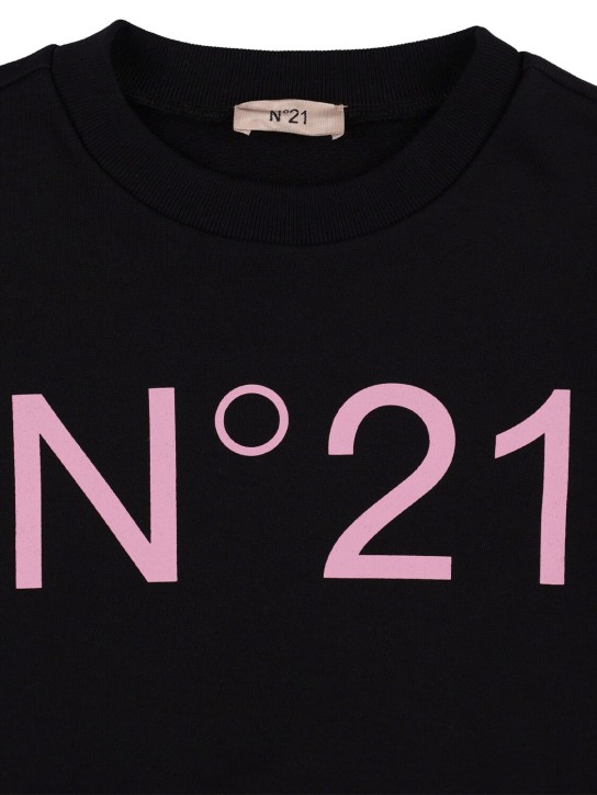 N°21: Logo print cropped cotton sweatshirt - kids-girls_1 | Luisa Via Roma