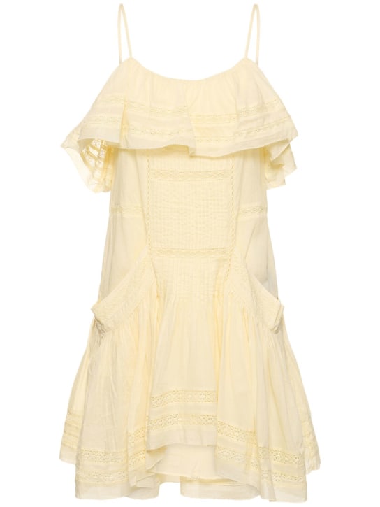 Marant Etoile: Moly ruffled cotton mini dress - Yellow - women_0 | Luisa Via Roma