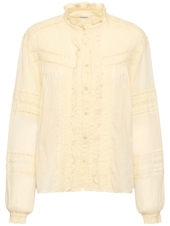 Marant Etoile: Hemd aus Baumwolle mit Rüschen  „Metina“ - Gelb - women_0 | Luisa Via Roma