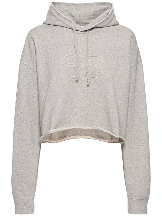 Isoli cropped oversized cotton hoodie - GANNI - Women | Luisaviaroma