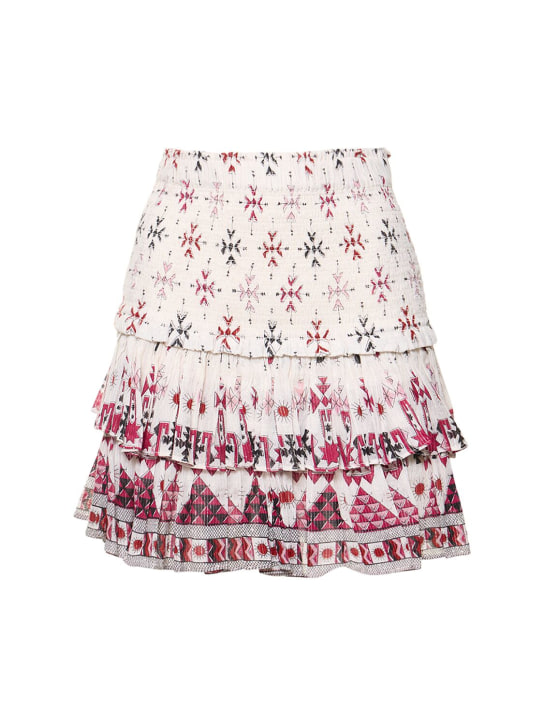 Marant Etoile: Naomi printed ruffled mini skirt - Beyaz - women_0 | Luisa Via Roma