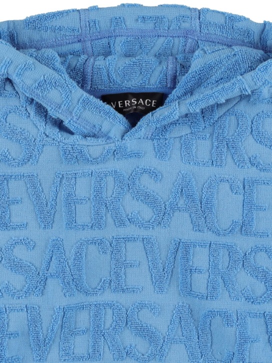 Versace: Cotton sweatshirt w/ logo - Blue - kids-boys_1 | Luisa Via Roma