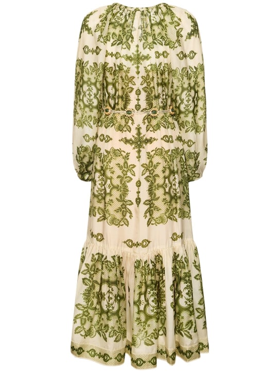 Zimmermann: Raie printed silk maxi dress - Multicolor - women_0 | Luisa Via Roma