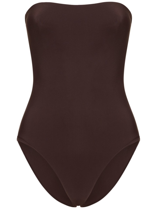 Lido: Sedici strapless one piece swimsuit - Brown - women_0 | Luisa Via Roma