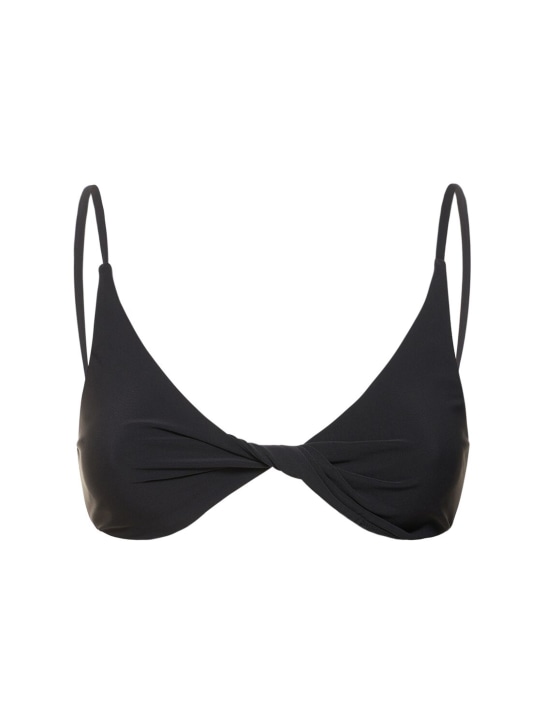 Toteme: Twist-front triangle bikini top - Siyah - women_0 | Luisa Via Roma