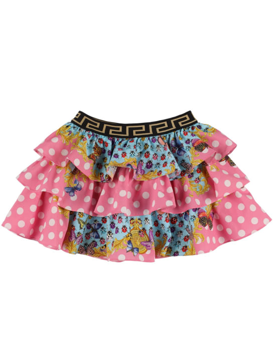 Versace: Jupe en coton imprimé - Multicolore - kids-girls_0 | Luisa Via Roma