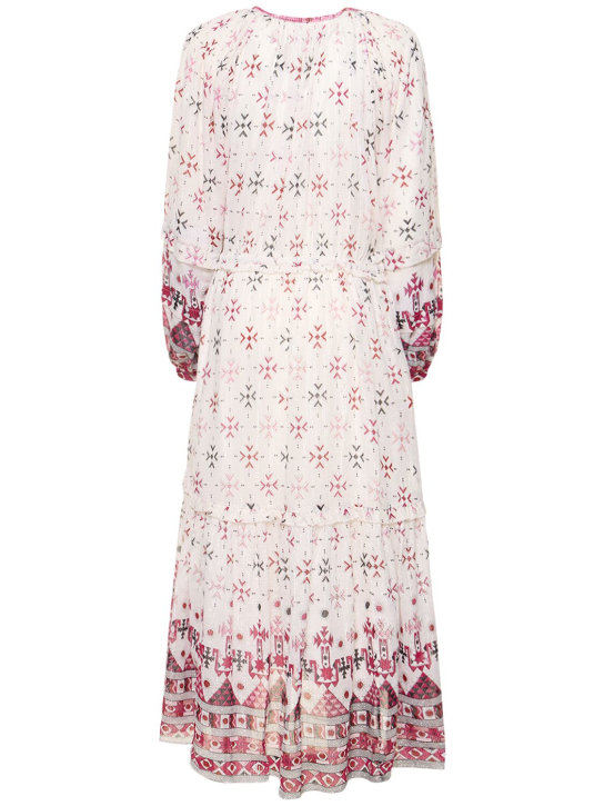 Marant Etoile: Fratela floral long sleeve midi dress - Beyaz - women_0 | Luisa Via Roma
