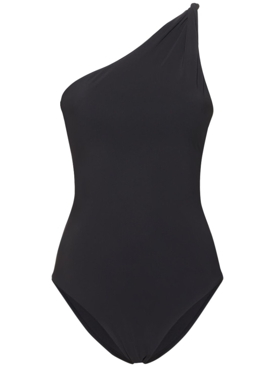 Toteme: Twist-strap one-shoulder swimsuit - Siyah - women_0 | Luisa Via Roma