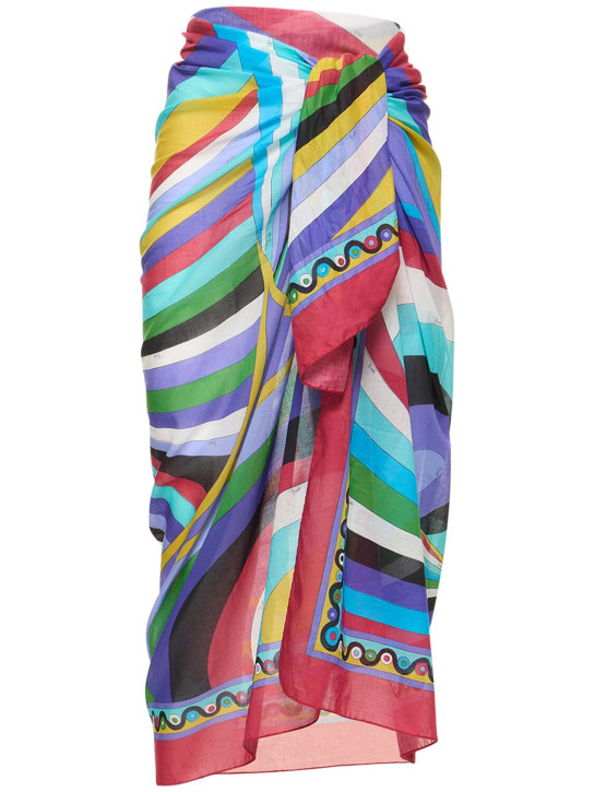 Iride printed cotton wrap skirt - Pucci - Women | Luisaviaroma