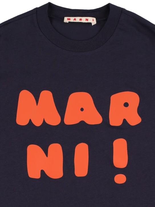 Marni Junior: T-shirt in jersey di cotone con logo - kids-boys_1 | Luisa Via Roma