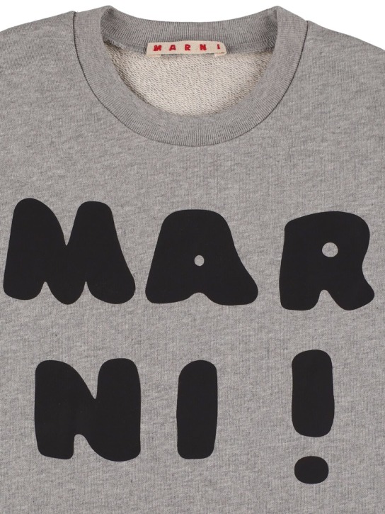 Marni Junior: Logo print cotton sweatshirt - kids-boys_1 | Luisa Via Roma