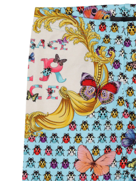 Versace: Legging en coton imprimé - Multicolore - kids-girls_1 | Luisa Via Roma