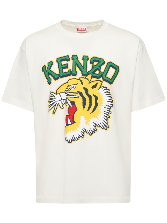 Kenzo Paris: Tiger printed cotton jersey t-shirt - men_0 | Luisa Via Roma