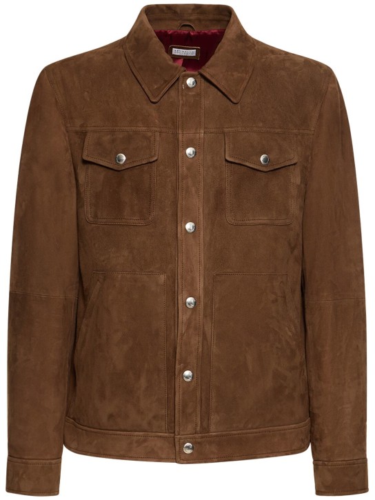 Leather buttoned jacket - Brunello Cucinelli - Men | Luisaviaroma
