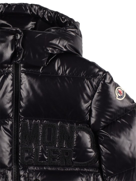 Moncler: Abbaye 나일론 락커 다운 재킷 - 블랙 - kids-girls_1 | Luisa Via Roma