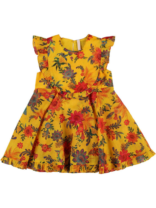 Zimmermann: Printed cotton dress - Sarı - kids-girls_0 | Luisa Via Roma