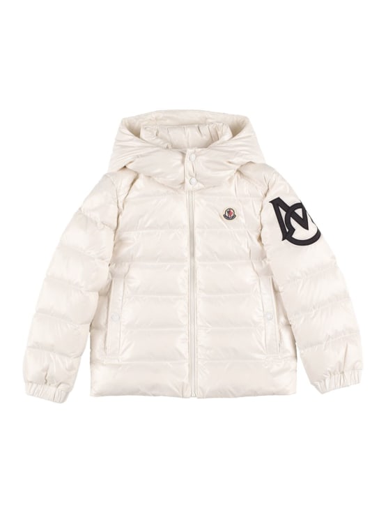 Moncler: Saulx nylon laqué down jacket - White - kids-girls_0 | Luisa Via Roma