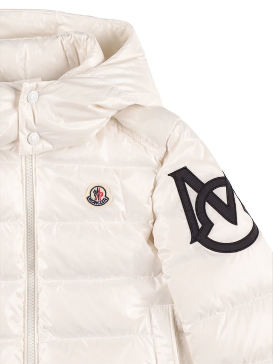 Moncler: Saulx nylon laqué down jacket - White - kids-girls_1 | Luisa Via Roma