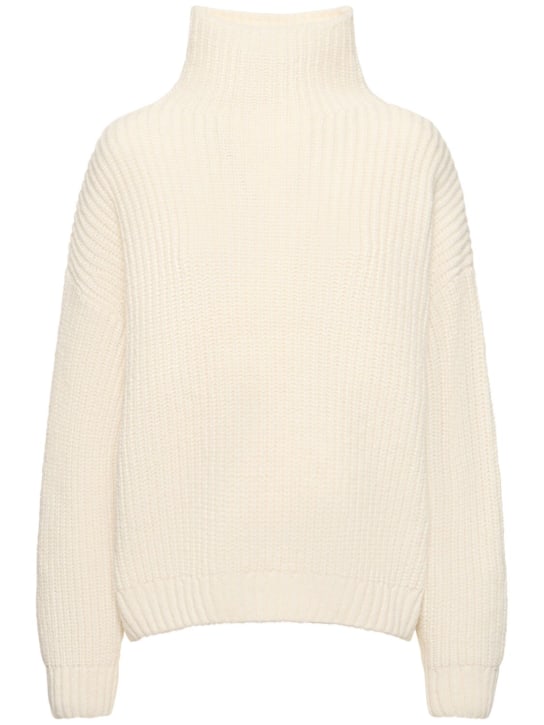 ANINE BING: Sydney alpaca blend turtleneck sweater - Ivory - women_0 | Luisa Via Roma