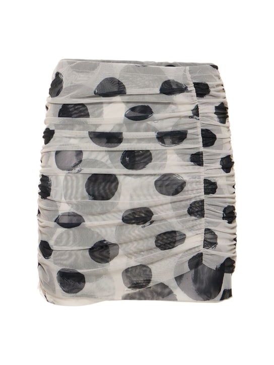 Simon Miller: Sissel printed mesh mini skirt - Beyaz - women_0 | Luisa Via Roma