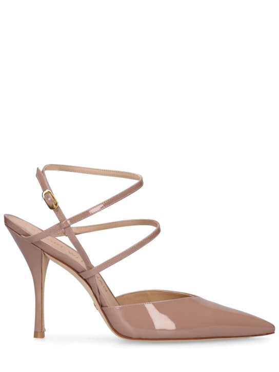 Taupe patent outlet leather pumps