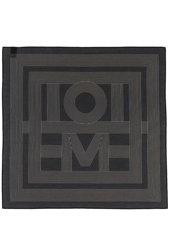 Monogram Cotton And Silk Scarf in Black - Toteme