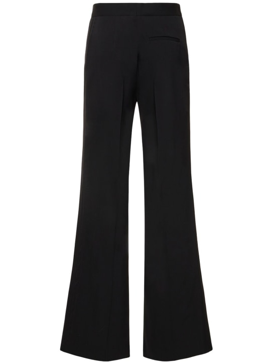 Stella McCartney: Pantalones de sarga con cintura alta - Negro - women_0 | Luisa Via Roma