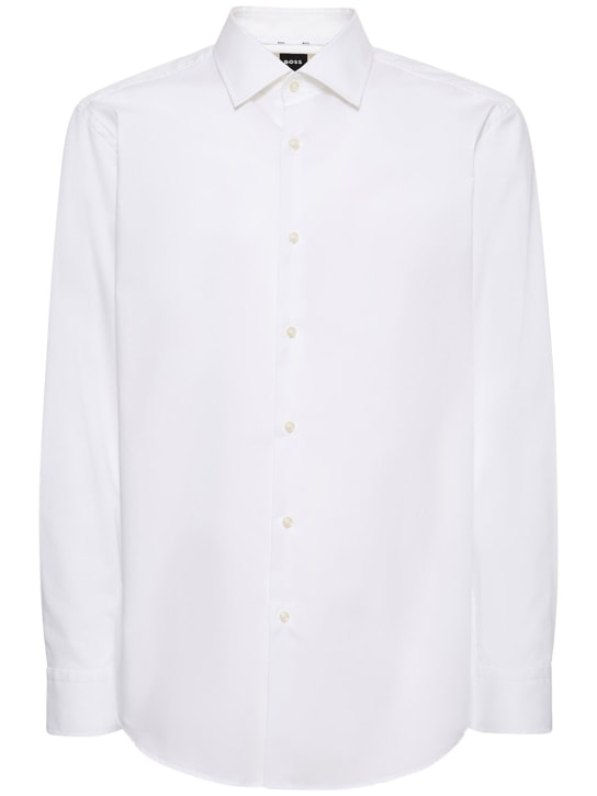 Boss: Hank cotton poplin shirt - White - men_0 | Luisa Via Roma