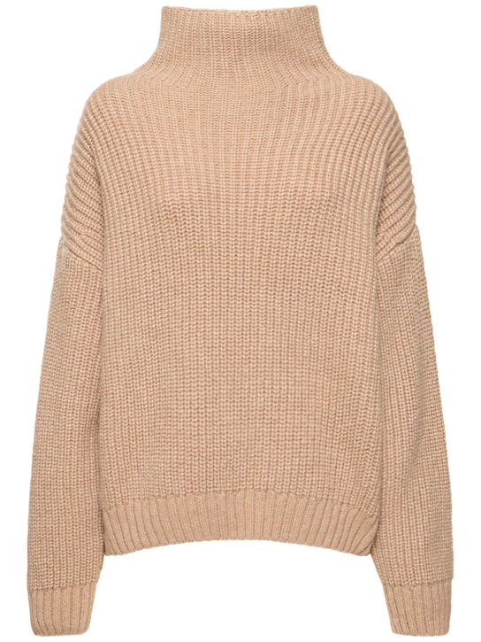 ANINE BING: Sydney alpaca blend turtleneck sweater - Beige - women_0 | Luisa Via Roma