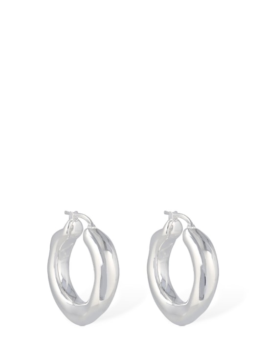Jil Sander: New Lightness 1 hoop earrings - Silver - women_0 | Luisa Via Roma